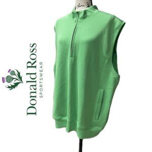 DONALD ROSS VEST PULLOVER PERFORMANCE GREEN LIME 1/4 ZIP UPF50 Sz XL GOLF SPORTY